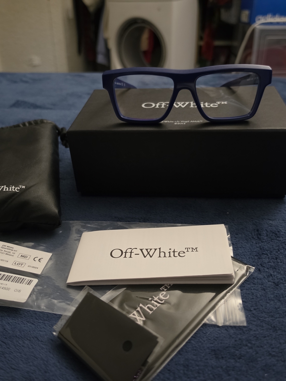 Off-White Blue Rectangular Women’s Eyeglass Frames